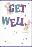 Bursting with hope and kindness, this get well card radiates a playful optimism that echoes Feltham's sense of community and caring. Two heartwarming friends-a teddy bear with cloud-soft fur and a floppy-eared puppy-gleefully juggle the oversized, hand-lettered words 'Get Well.' Hues of deep indigo and cheerful teal ripple through the bold text, set against a creamy white canvas that captures the clarity and reassurance you find in freshly cut blooms arranged early on a local Feltham morning. Sprinkled throughout are shimmering stars in shades of blue, indigo, and violet-each one sparkling with promise like dewdrops on petals found in Feltham Garden or along Uxbridge Road. The tactile detail in the animals' fur invites you to imagine their gentle comfort, reminiscent of the calming embrace of a loved one or the uplifting presence of a handpicked bouquet. Here, illustration and intent merge: the card delivers an emotional balm, soothing as a thoughtfully arranged composition crafted by an experienced Feltham florist, ready to be sent across the area with a sincere wish for healing. With every element in balance-light, colour, movement, and tenderness-this card becomes more than a simple message; it's a gesture of care, thoughtfully rooted in the local heart of Feltham.